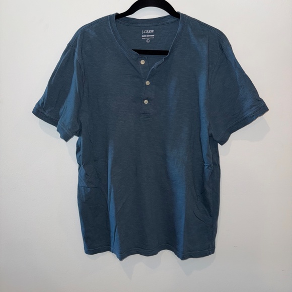 Mens Large Blue J. Crew Henley - Picture 1 of 3
